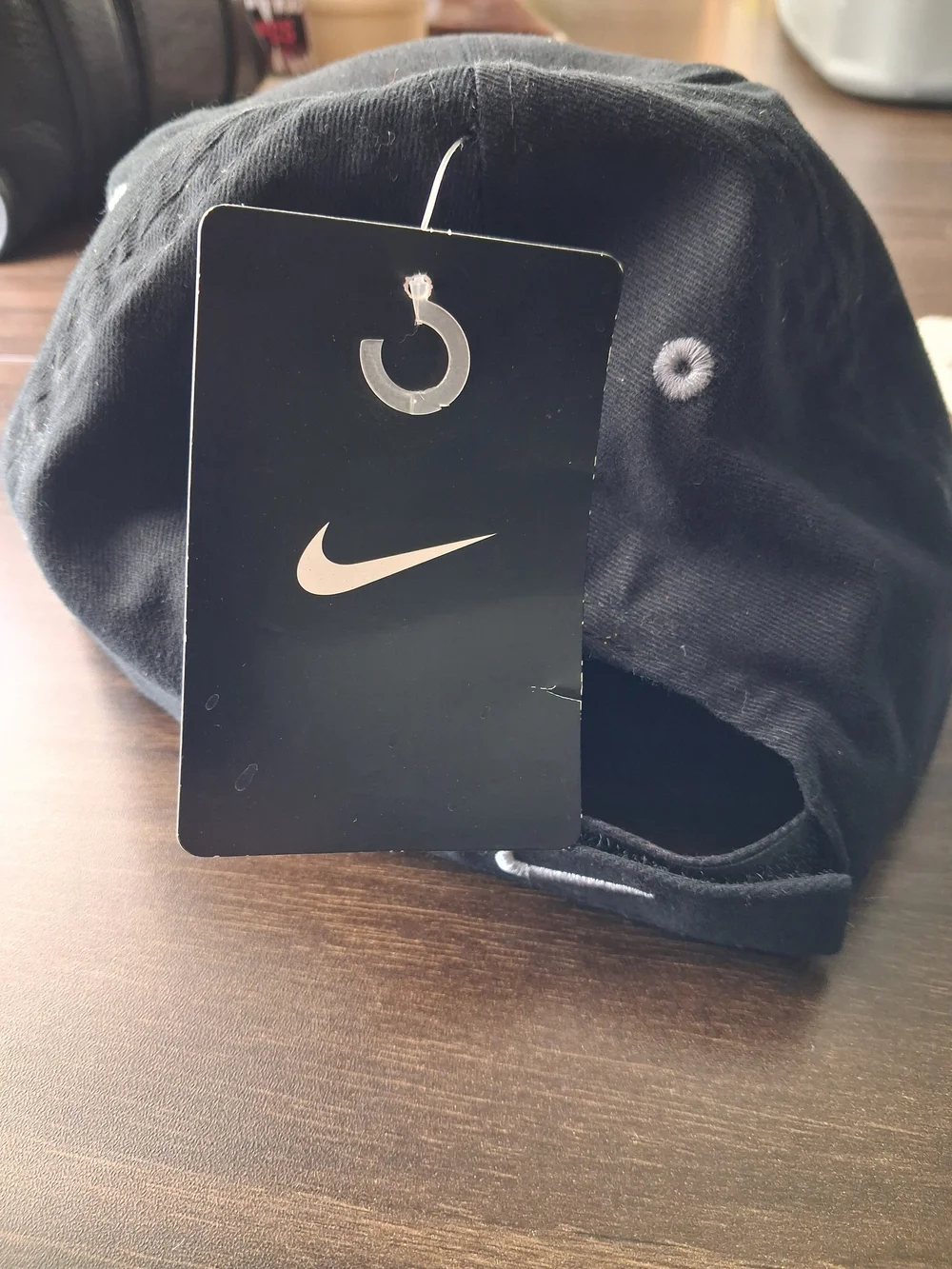 Nike Black Hat with Gray Eyelets